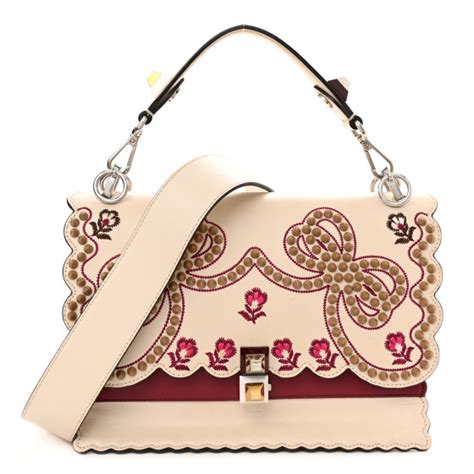 fendi kan camelia|FENDI Vitello Liberty Scalloped Studded Small Kan I Shoulder .